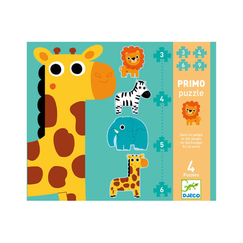 色々な動物のパズルがあり、3ピース、4ピース、5ピース・・・と難易度が高くなるように作られた、小さなお子様も楽しめるパズル。それぞれのピースが大きいので完成形のイメージがしやすく、お子様が飲み込む心配もありません。
