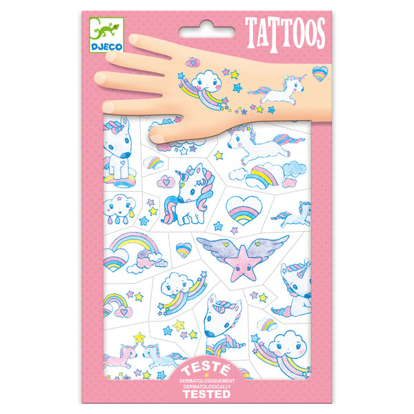 「ボディーアート タトゥー ユニコーン」という商品です。かわいいユニコーンのタトゥーシールです。