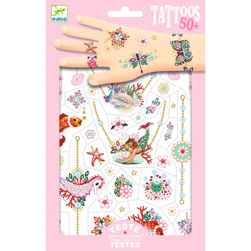 「ボディーアート タトゥー フィオナズ ジュエル」という商品です。美しい水中の世界のタトゥーシールです。